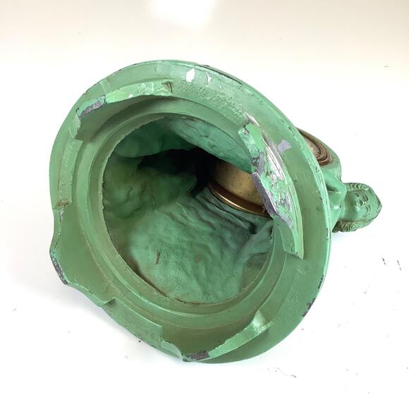 1920s LUX Clock Co. Figural Cherubs Painted Metal Novelty Desk Clock Antique Vtg - Picture 11 of 11